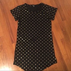 Black & gold sleep shirt nightgown pajamas.